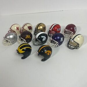 Riddell Pocket Pro Big Ten Football Helmets Lot of 12 Michigan Ohio State Iowa